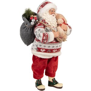 Clayre & Eef 66232 Dekorácia Santa Claus 13x13x28 cm