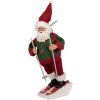 Clayre & Eef Santa Claus na lyžiach – Dekoratívna figúrka 15x13x28 cm