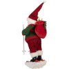 Clayre & Eef Santa Claus na lyžiach – Dekoratívna figúrka 15x13x28 cm