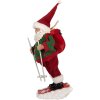 Clayre & Eef Santa Claus na lyžiach – Dekoratívna figúrka 15x13x28 cm