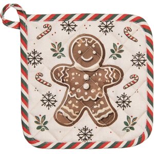 Clayre & Eef CGM45 Podložka pod hrnce 20x20 cm Béžovo-hnedá