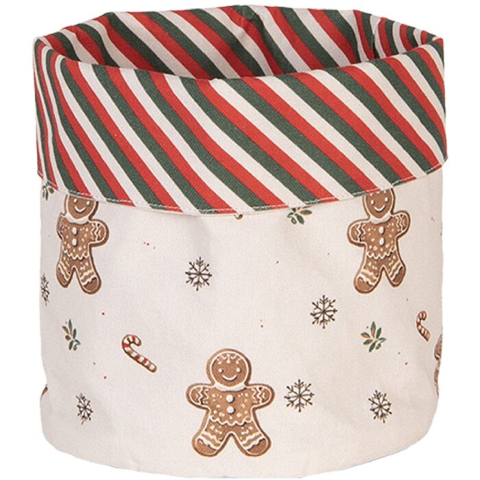 Clayre & Eef Košík na pečivo CGM50 Ø 15x16 cm béžovo-hnedý
