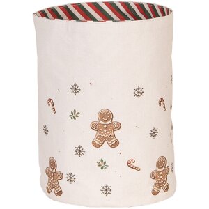 Clayre & Eef Košík na pečivo CGM50 Ø 15x16 cm béžovo-hnedý