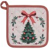Clayre & Eef TCH45 Chňapka 20x20 cm béžovo-zelená-červená
