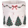 Clayre & Eef TCH50 Koš na pečivo 15x16 cm Béžovo-zeleno-červený