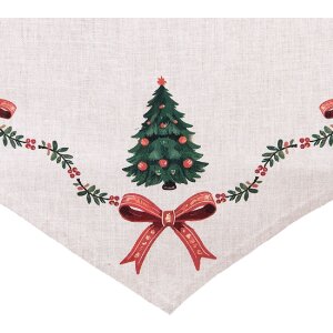 Clayre & Eef TCH65 obrus 50x160 cm béžovo-zeleno-červený