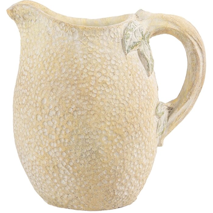 Clayre & Eef 6TE0576 Dekoračná váza 20x15x20 cm žlto-zelená