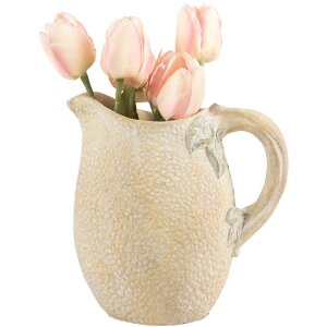Clayre & Eef 6TE0576 Dekoračná váza 20x15x20 cm žlto-zelená