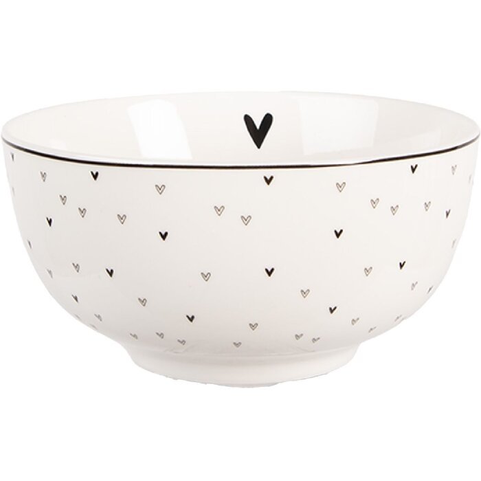 Clayre & Eef BHSBO0002 Miska 14x7 cm 500 ml Biela Čierna