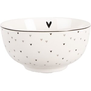 Clayre & Eef BHSBO0002 Miska 14x7 cm 500 ml Biela Čierna