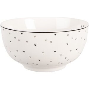 Clayre & Eef BHSBO0002 Miska 14x7 cm 500 ml Biela Čierna