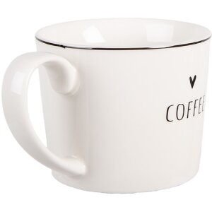 Clayre & Eef BHSMU0002 Hrnček 275 ml biely/čierny