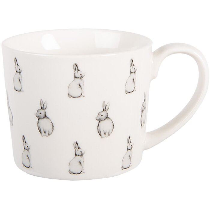 Clayre & Eef BNSMU Hrnček 275 ml Biely Čierny Porcelán