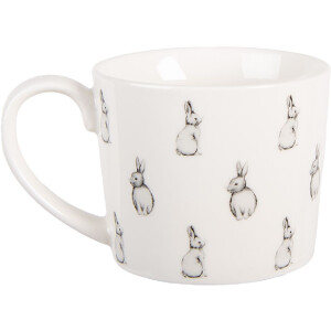 Clayre & Eef BNSMU Hrnček 275 ml Biely Čierny Porcelán