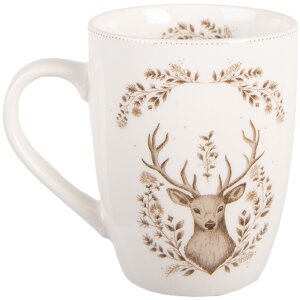 Clayre & Eef GTWMU Hrnček 350ml Béžovo-hnedý