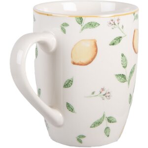 Clayre & Eef LELMU0001 Hrnček 350 ml Biely/Žltý