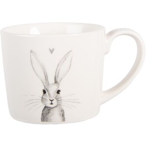 Clayre & Eef RUBMU Hrček 12x8x7 cm biely a sivý