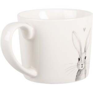 Clayre & Eef RUBMU Hrček 12x8x7 cm biely a sivý