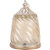 Clayre & Eef 6GL5217 LED dekorácia sklo 9x14 cm / 2x AAA béžová