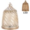 Clayre & Eef 6GL5217 LED dekorácia sklo 9x14 cm / 2x AAA béžová