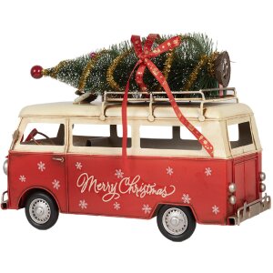 Clayre & Eef Autobus 38x16x28 cm Červeno-béžový