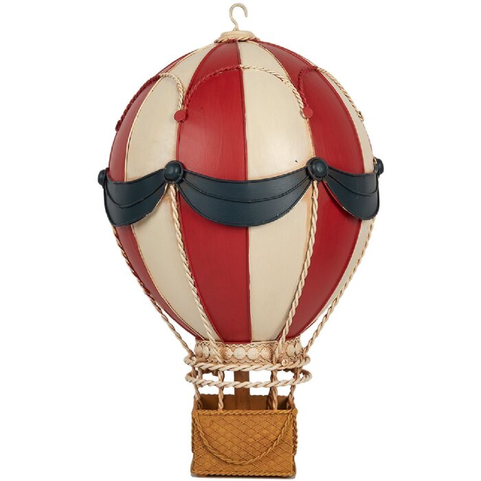 Clayre & Eef Dekoračný balón Ø 26x42 cm Červená & Béžová
