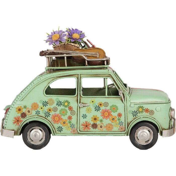 Dekoračné auto Clayre & Eef 6Y5876 zelené 26x12x18 cm