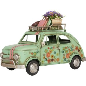 Dekoračné auto Clayre & Eef 6Y5876 zelené 26x12x18 cm