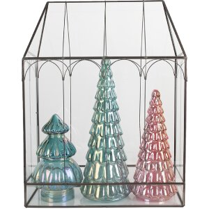 Clayre & Eef Mini skleník 35x15x46 cm čierna/transparentná
