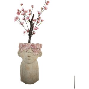 Clayre & Eef 6TE0584L Kvetináč 20x19x31 cm Béžovo-ružový