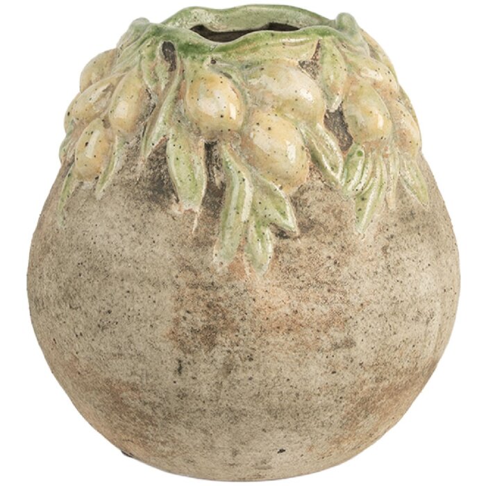 Clayre & Eef 6TE0585 Kvetináč Ø 18x18 cm Béžovo žltý