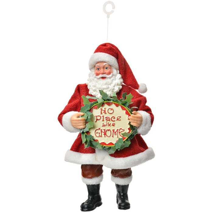 Clayre & Eef Závesná dekorácia Santa Claus 10x6x17 cm