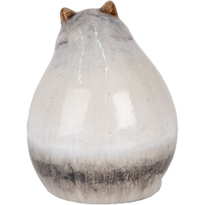 Clayre & Eef 6CE2131 Dekoračná mačka 14x13x18 cm sivá