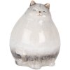 Clayre & Eef 6CE2131 Dekoračná mačka 14x13x18 cm sivá