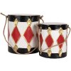Clayre & Eef 6Y5808 Dekoračný bubon set 2, bielo-čierna, 15x38/13x29 cm