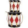 Clayre & Eef 6Y5808 Dekoračný bubon set 2, bielo-čierna, 15x38/13x29 cm