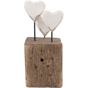 Clayre & Eef Dekorácia Srdce 7x6x15 cm Drevo