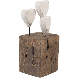 Clayre & Eef Dekorácia Srdce 7x6x15 cm Drevo