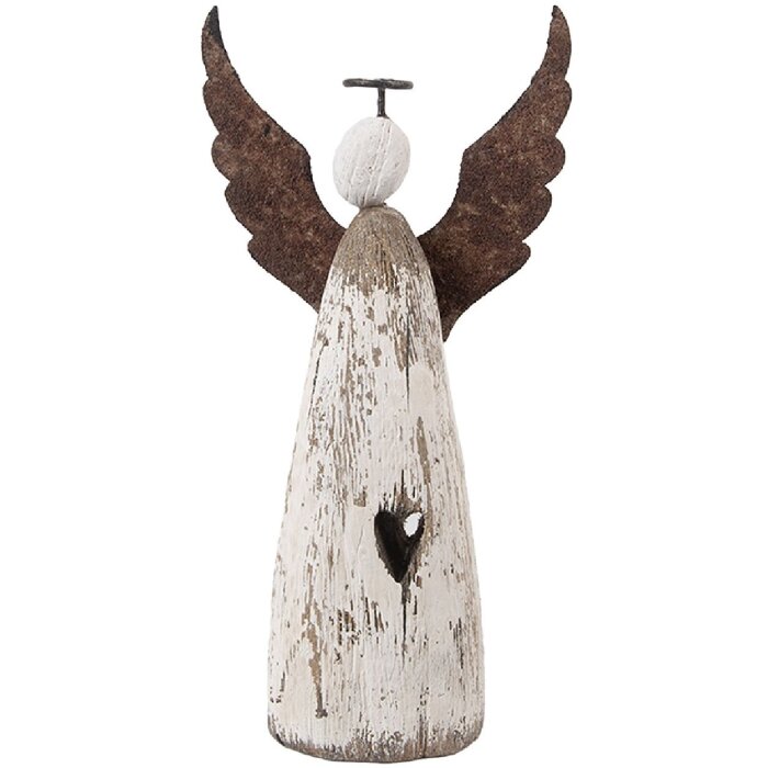 Dekorácia Anjel Clayre & Eef 9x4x18 cm Bielo-hnedej farby