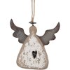 Clayre & Eef 6H2428 Dekoračný záves Anjel 10x2x10 cm hnedo-biely