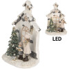 Clayre & Eef Dekorácia Dieťa s Vianočným stromčekom s LED 16x9x21 cm
