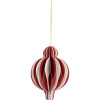 Clayre & Eef Papierový vianočný ornament 10 cm červeno-biely