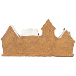 Clayre & Eef 6PR5377 Dekorácia domčekov 25x6x13 cm hnedá/biela