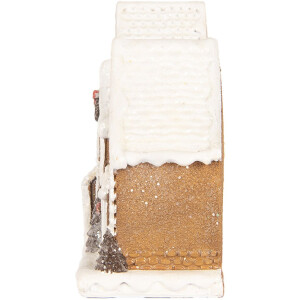 Clayre & Eef 6PR5377 Dekorácia domčekov 25x6x13 cm hnedá/biela