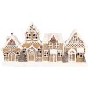 Clayre & Eef 6PR5377 Dekorácia domčekov 25x6x13 cm hnedá/biela