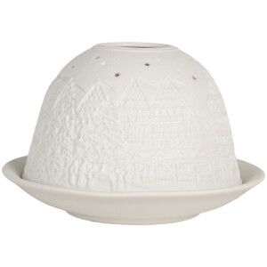 Clayre & Eef 6CE2208 Svietnik biely Ø 12x8 cm