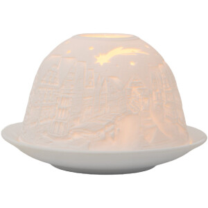 Clayre & Eef 6CE2208 Svietnik biely Ø 12x8 cm