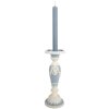 Clayre & Eef 6PR5801 Svietnik Ø 10x27 cm biely a modrý