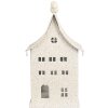 Clayre & Eef 6Y5934 Dekoračný kovový domček 14x15x28 cm béžový
