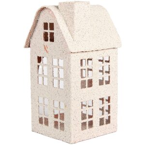 Clayre & Eef Dekoračný dom 14x14x26 cm Béžový